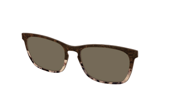 The Polarized Dark Oak Tortoise Split Sun Top - Angle Top Thumbnail - Pair Eyewear