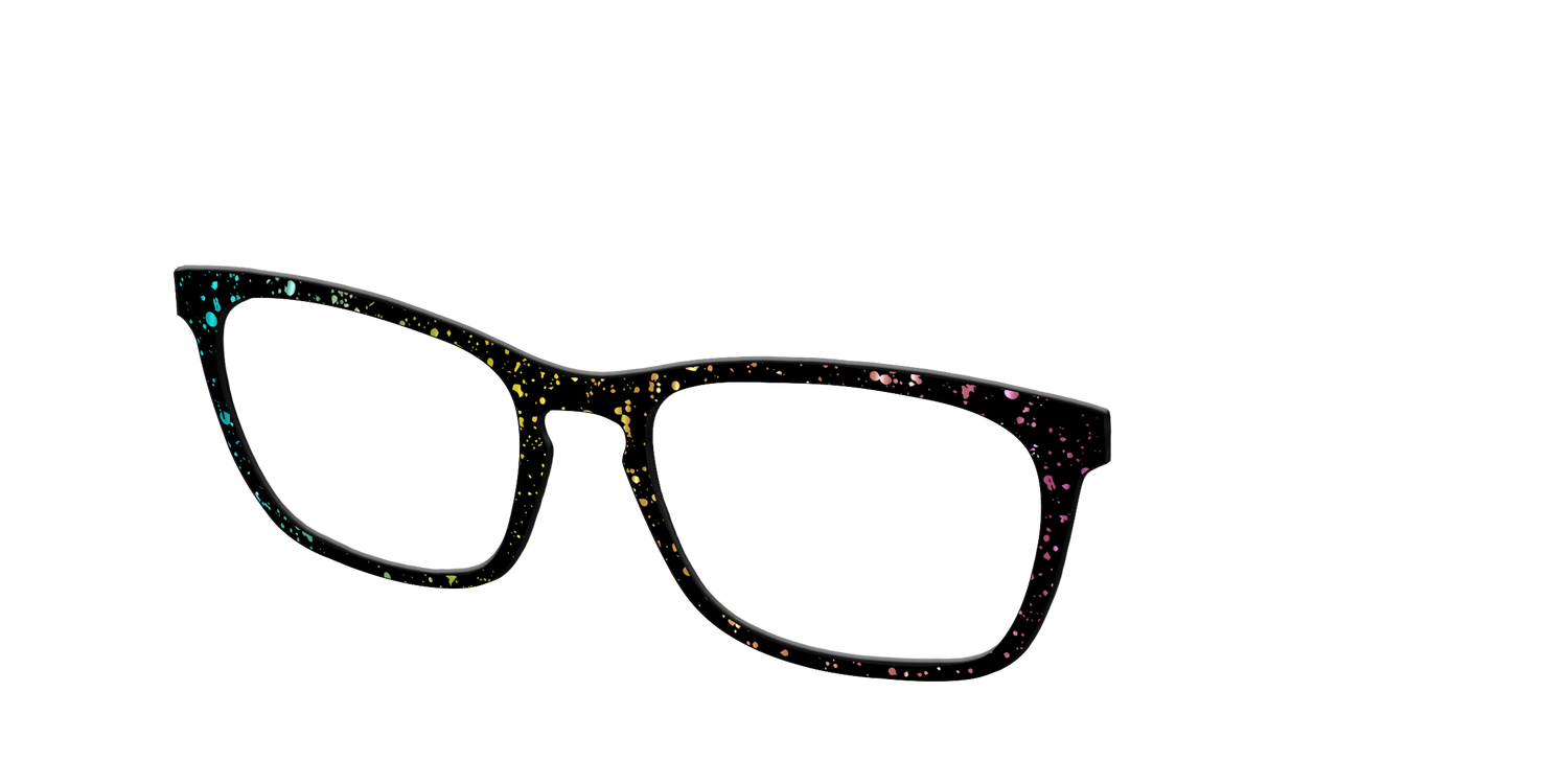 The Rainbow Foil Splatter - Angle Top Image - Pair Eyewear