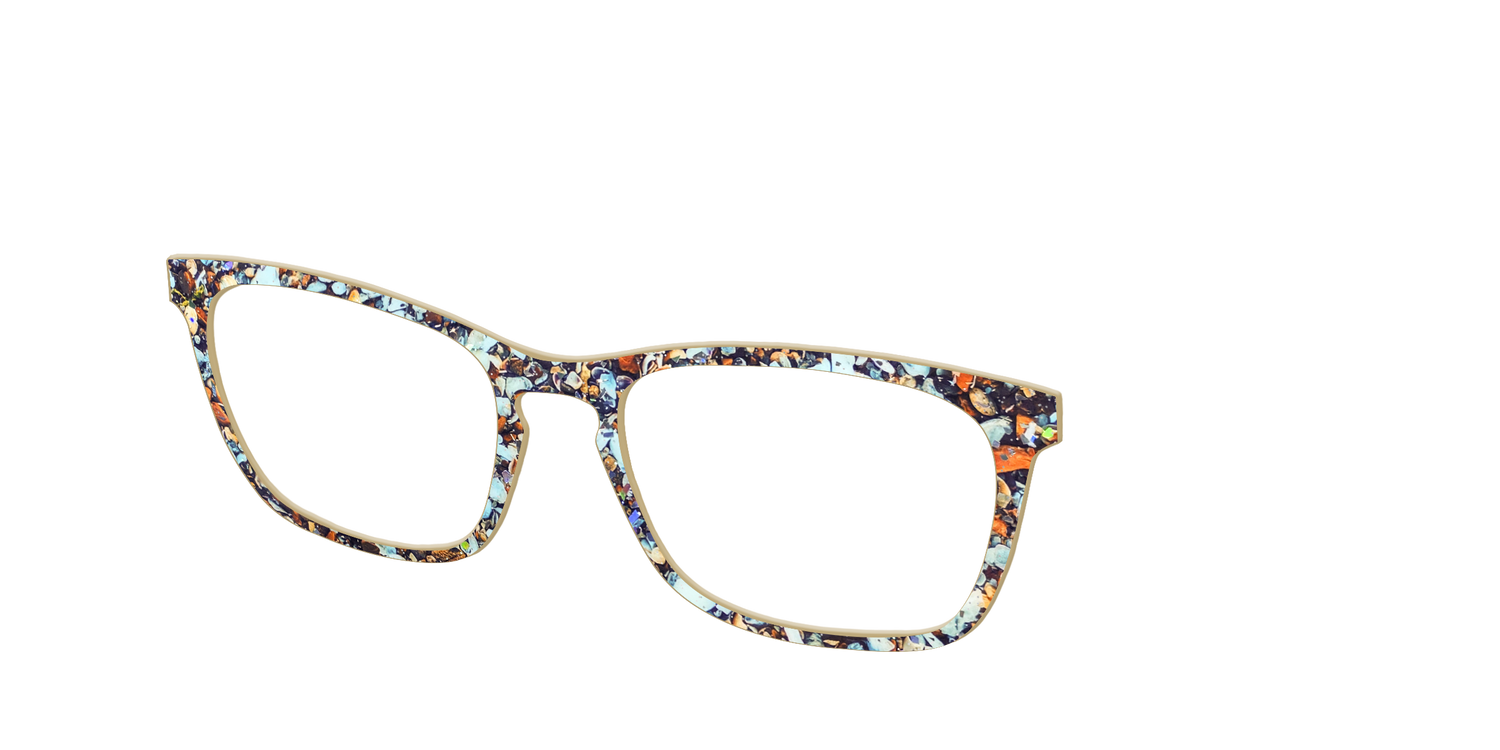 The Seashell Tortoise with Holographic Glitter - Angle Top Image - Pair Eyewear