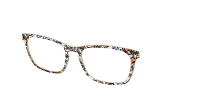 The Seashell Tortoise with Holographic Glitter - Angle Top Thumbnail - Pair Eyewear