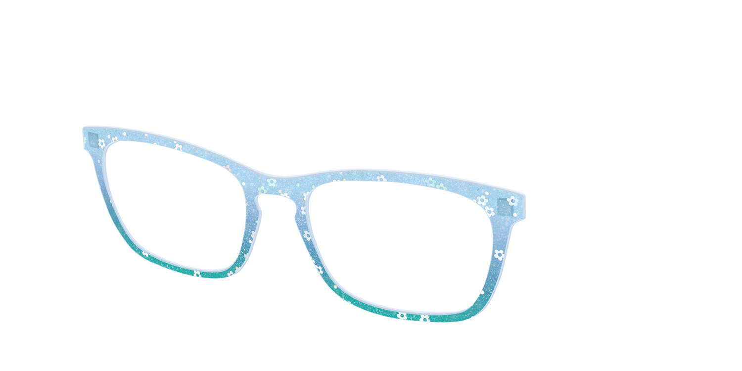 The Sky Blue Crystal with Daisy Glitter - Angle Top Image - Pair Eyewear