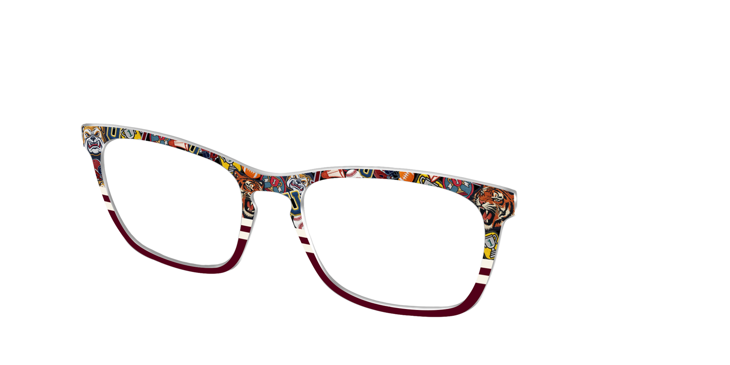 The Varsity Patches Split - Angle Top Image - Pair Eyewear