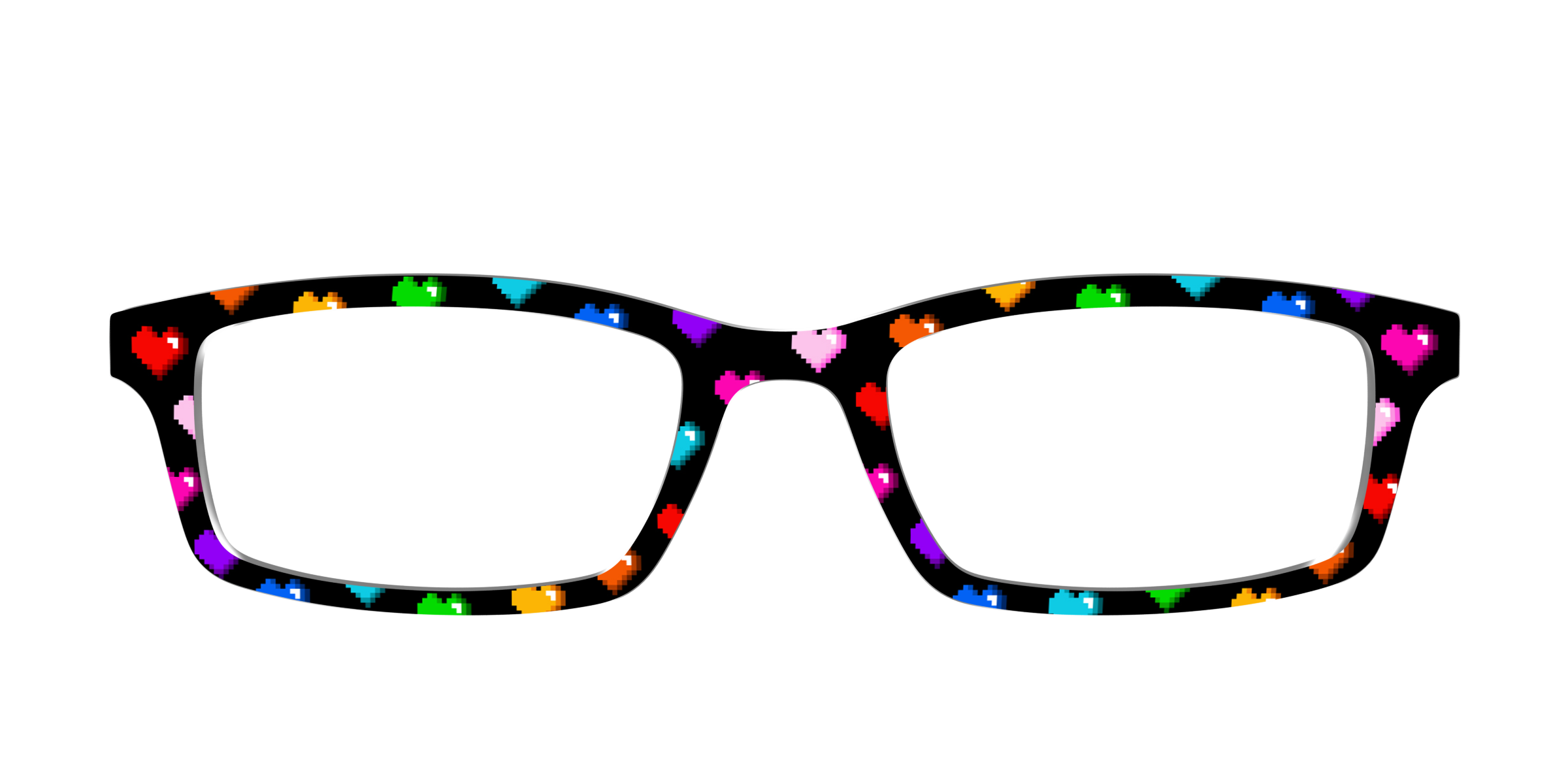 The 8-Bit Rainbow Hearts – Pair Eyewear