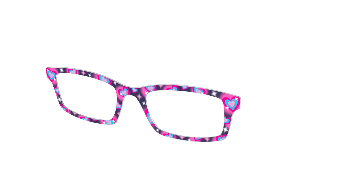 The Airbrushed Hearts - Angle Top Image - Pair Eyewear