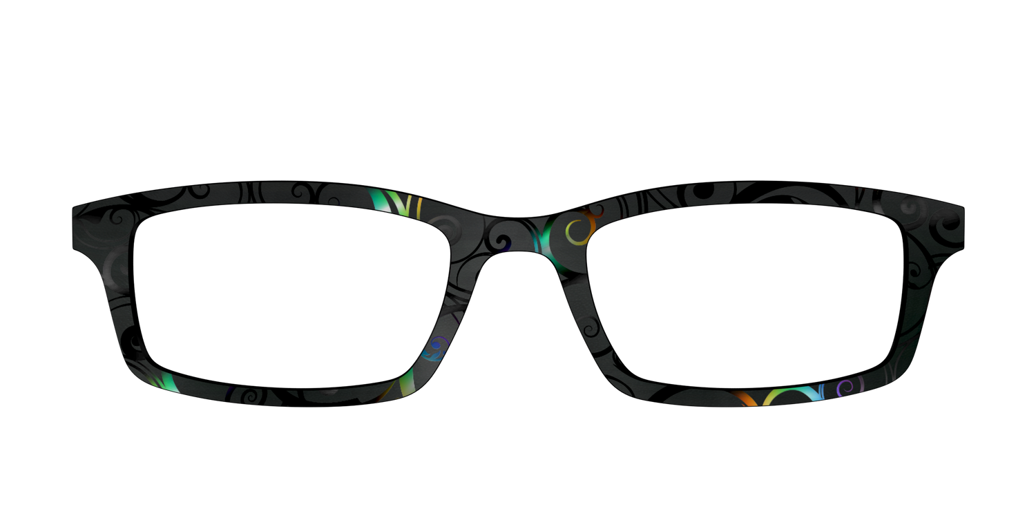 The Black Holographic Scrolls - Front Top Image - Pair Eyewear