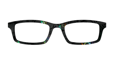 The Black Holographic Scrolls - Front Top Thumbnail - Pair Eyewear