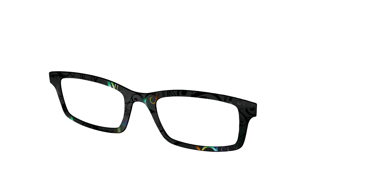 The Black Holographic Scrolls - Angle Top Image - Pair Eyewear