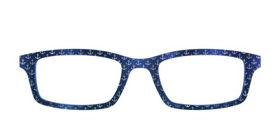 The Blue Shimmer with Silver Foil Anchors - Front Top Thumbnail - Pair Eyewear