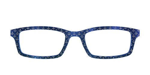 The Blue Shimmer with Silver Foil Anchors - Pair Eyewear
