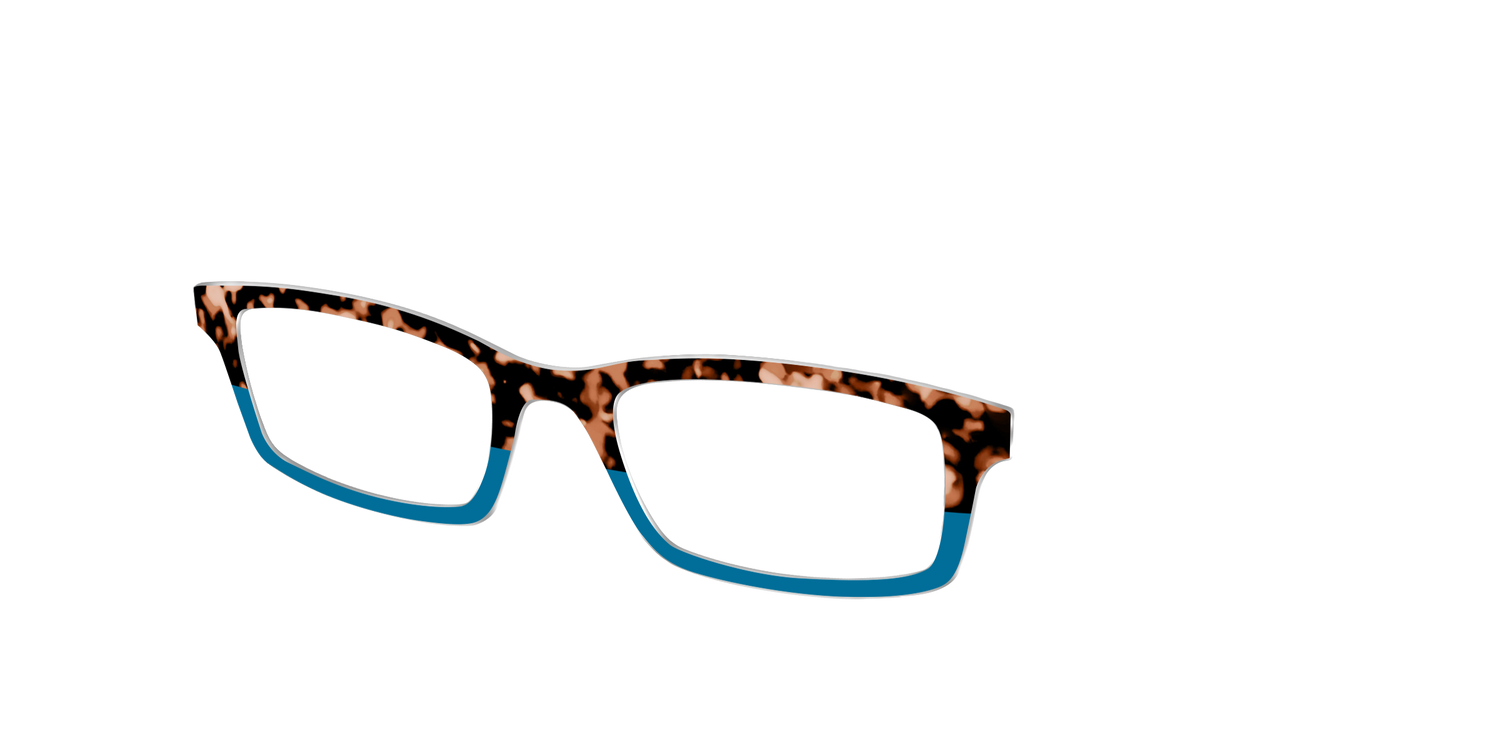The Bondi Blue Tortoise Split - Angle Top Image - Pair Eyewear