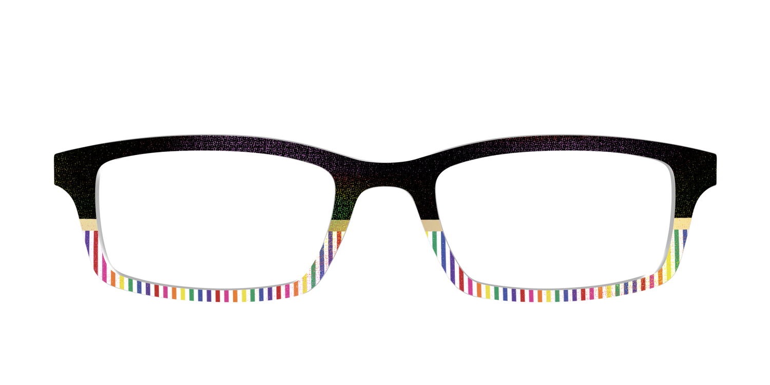 The Chic Pride Stripes Crystal with Gold Foil - Front Top Image - Pair Eyewear