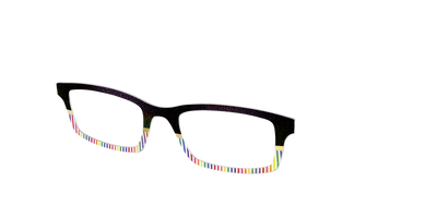 The Chic Pride Stripes Crystal with Gold Foil - Angle Top Thumbnail - Pair Eyewear