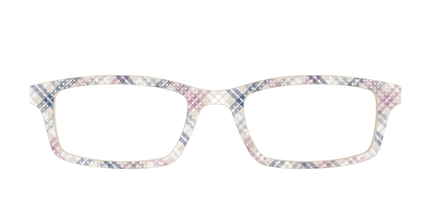 The Chiffon Plaid with Silver Foil Polka Dots - Front Top Image - Pair Eyewear