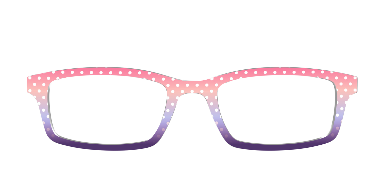 The Coral to Lilac Gradient Polka Dot - Front Top Image - Pair Eyewear