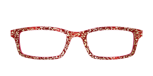 The Crimson Flair Shimmer with Gold Foil - Pair Eyewear
