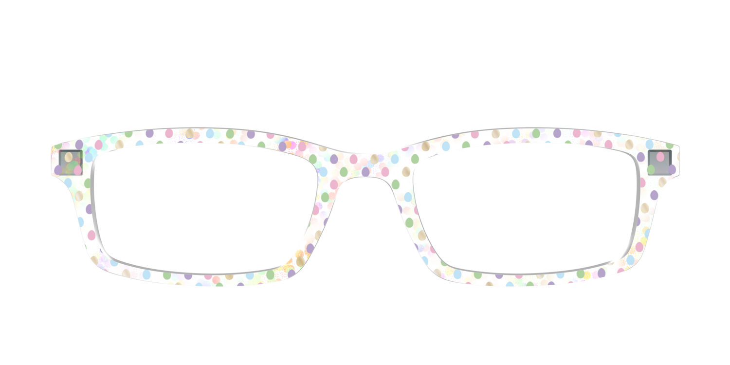 The Egg Polka Dot with Gold Foil Crystal - Front Top Image - Pair Eyewear