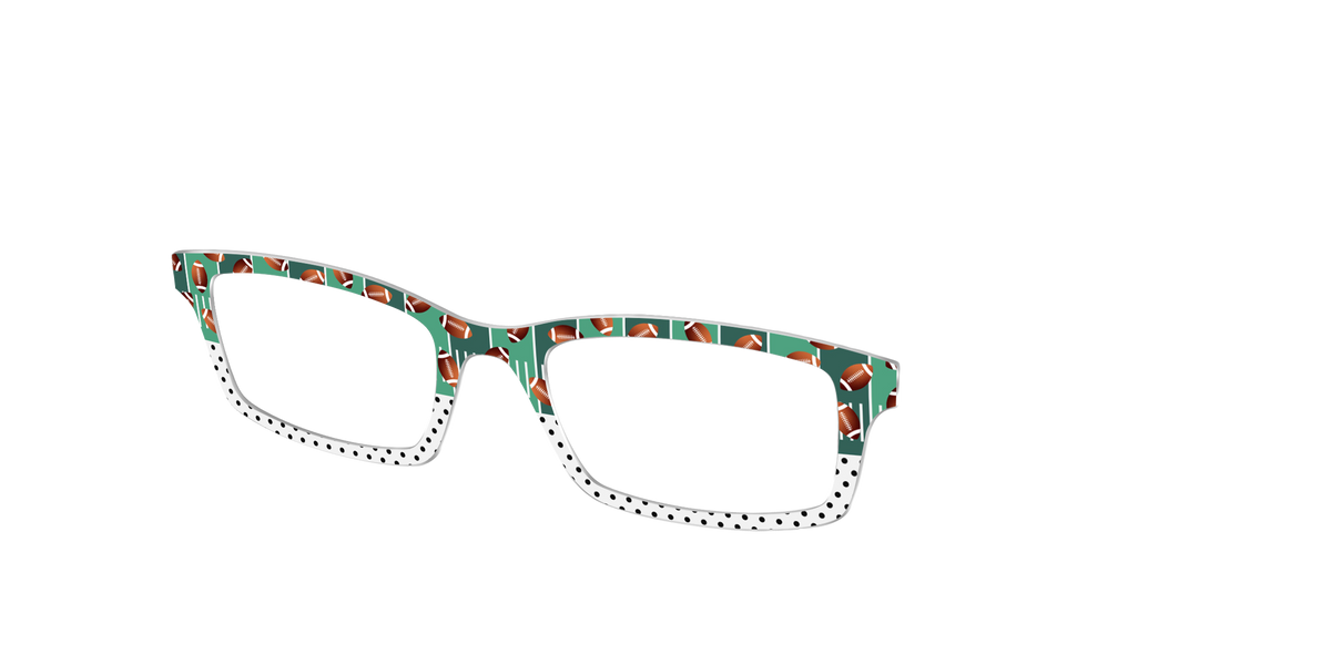 The Fifty Yard Line Polka Dot Split - Angle Top Image - Pair Eyewear