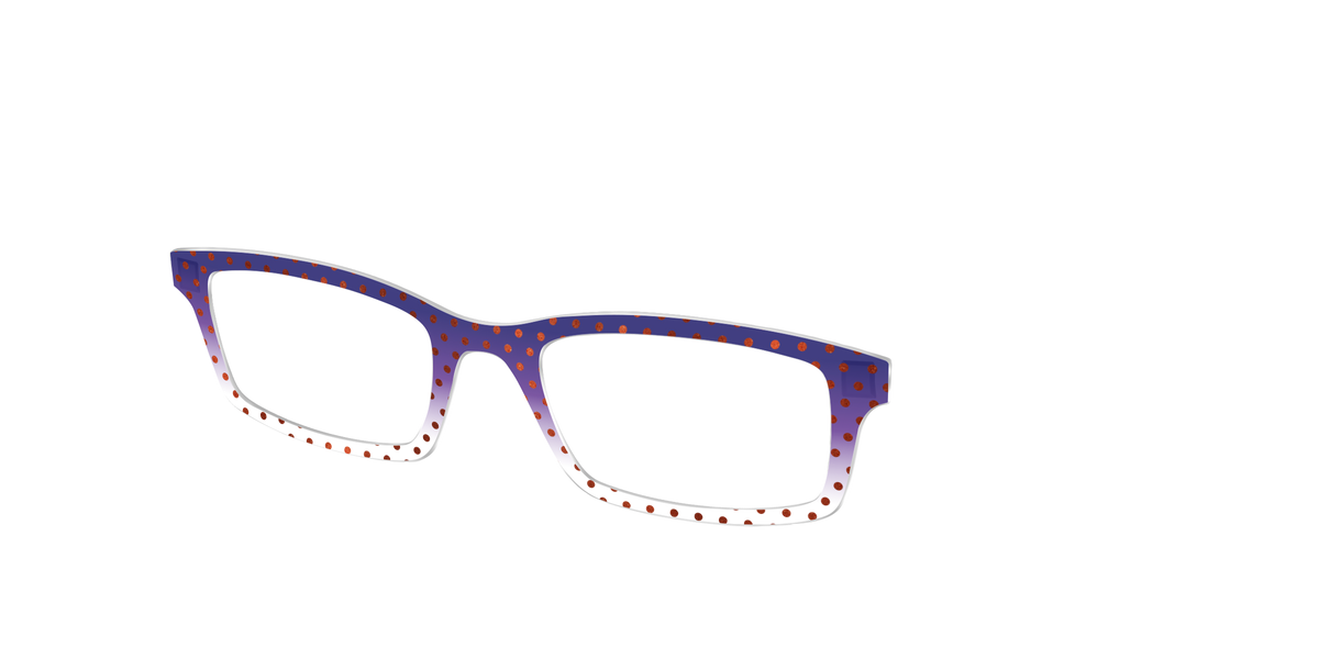 The Galactic Plum Gradient Crystal Polka Dots - Angle Top Image - Pair Eyewear
