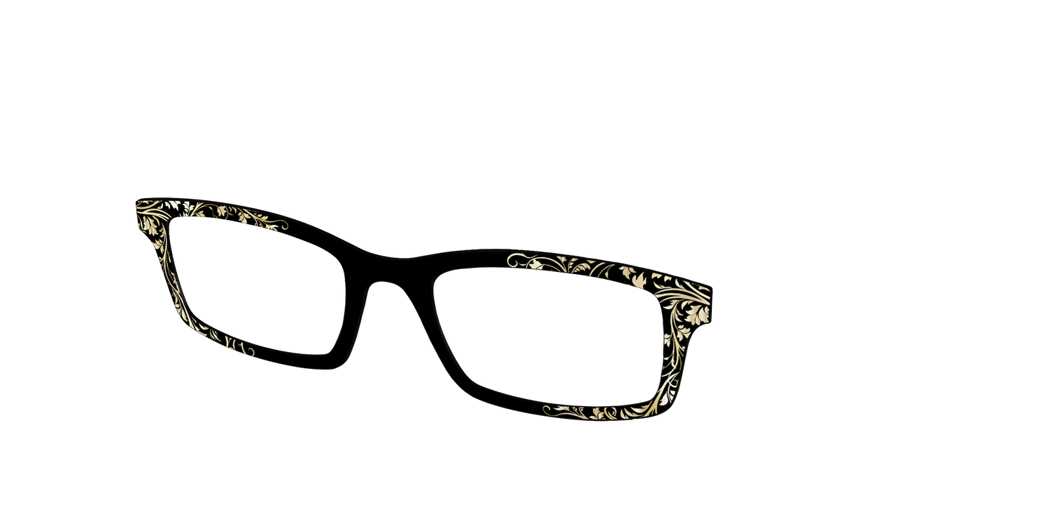The Gold Foil Vines - Angle Top Image - Pair Eyewear