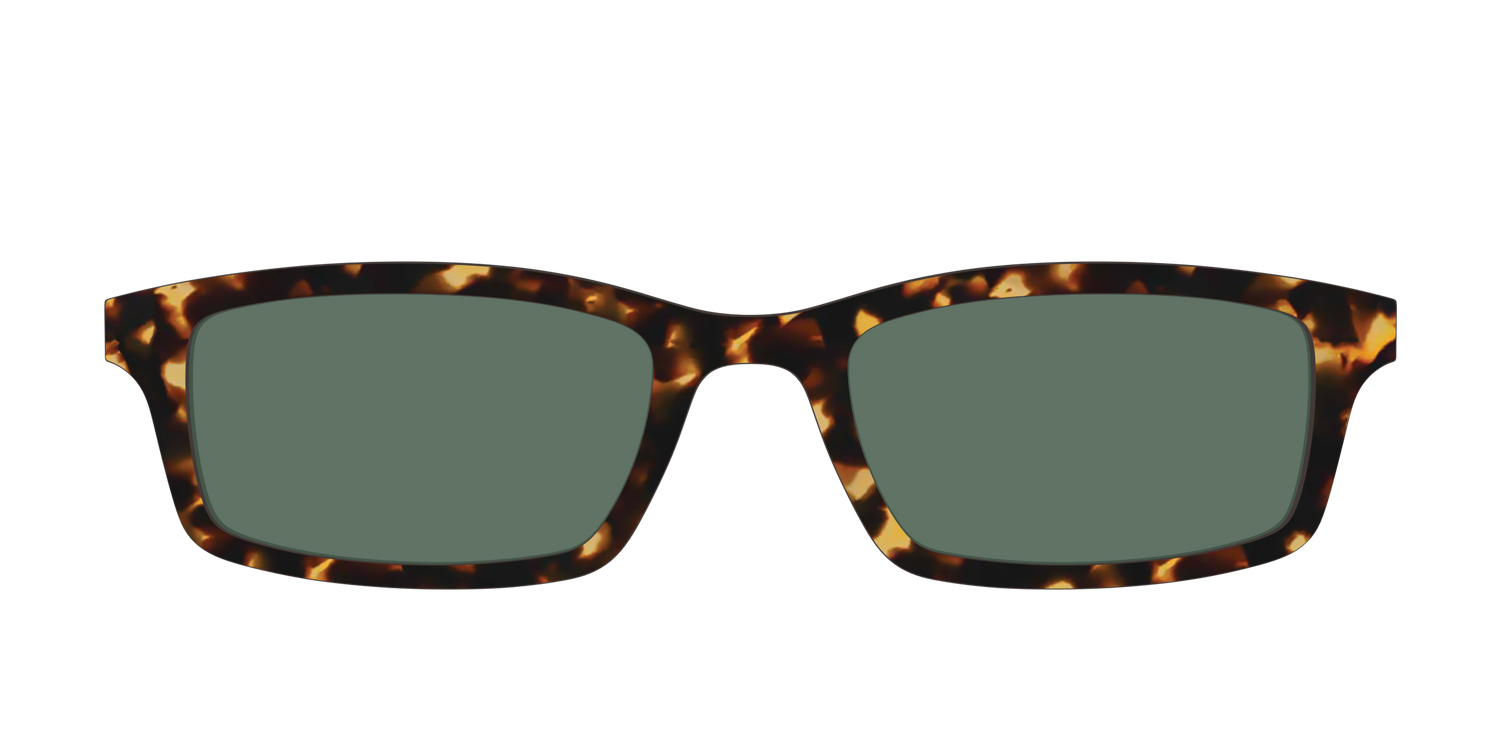 top gear sunglasses The Non-Polarized Green Tortoise Sun Top - Clip-on Sunglasses by Pair Eyewear