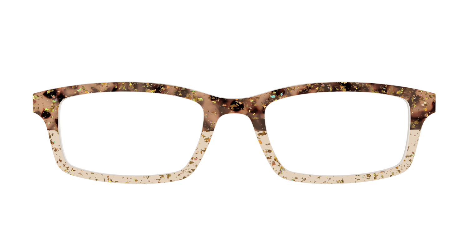 The Khaki Tortoise Crystal Split with Gold Flakes - Front Top Image - Pair Eyewear