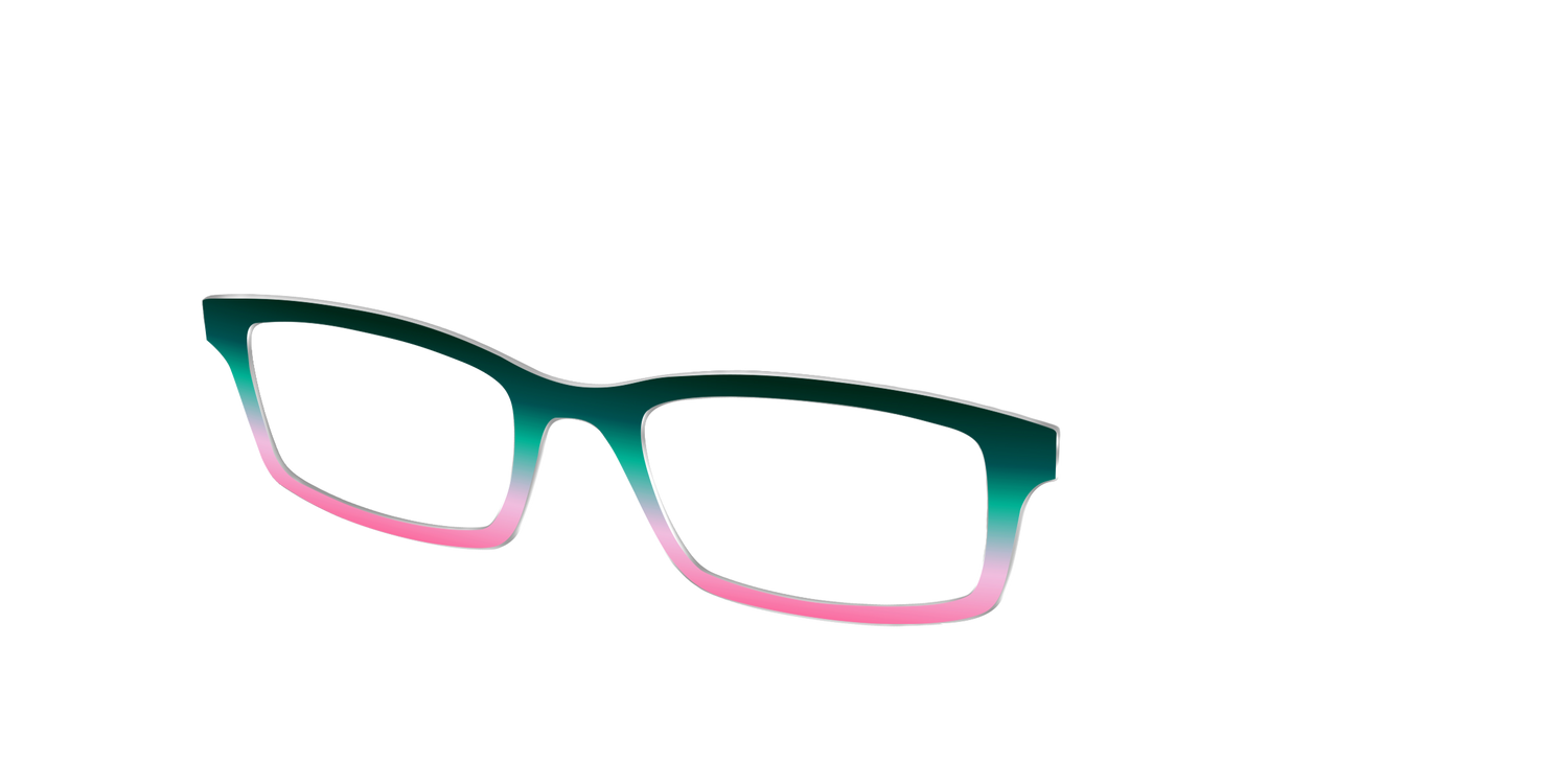 The Malachite to Peony Gradient - Angle Top Image - Pair Eyewear