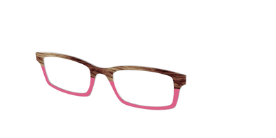The Melon Pink Wood Split - Angle Top Thumbnail - Pair Eyewear