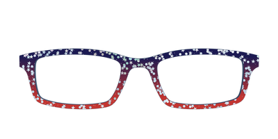 The Navy to Scarlet Gradient with Star Glitter - Front Top Thumbnail - Pair Eyewear