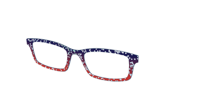 The Navy to Scarlet Gradient with Star Glitter - Angle Top Thumbnail - Pair Eyewear