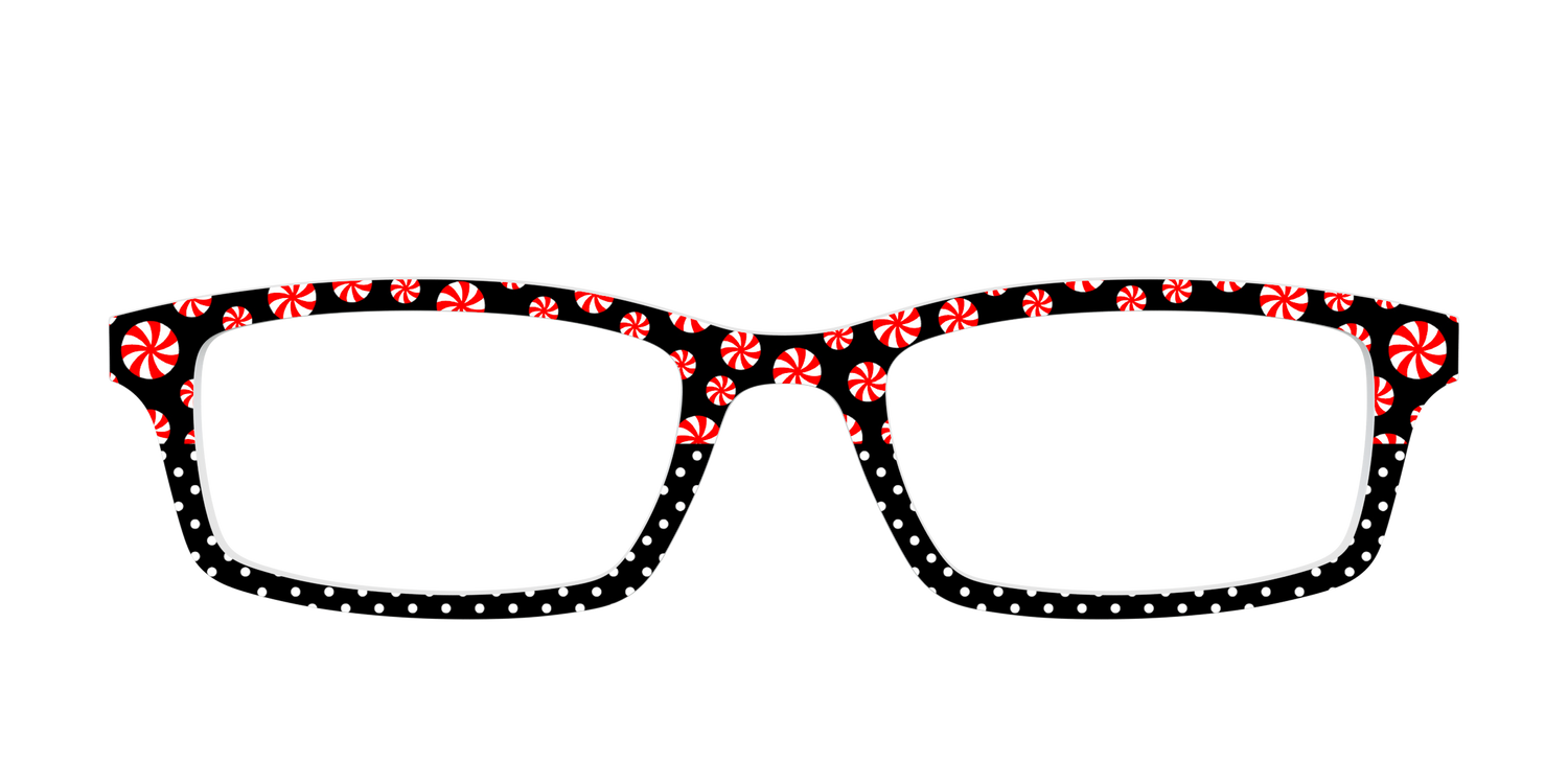 The Peppermint Pin Dot Split - Front Top Image - Pair Eyewear