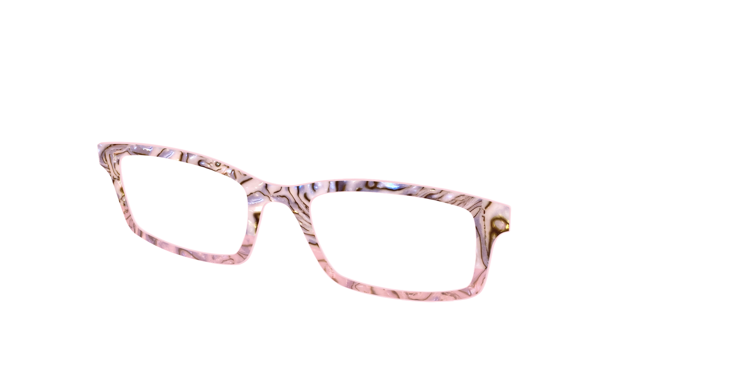 The Pink Conch Shell Pearl Crystal Split - Angle Top Image - Pair Eyewear