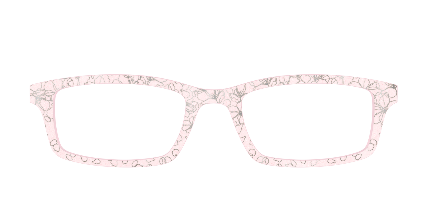 The Pink Shimmer Petals with Silver Foil - Front Top Image - Pair Eyewear