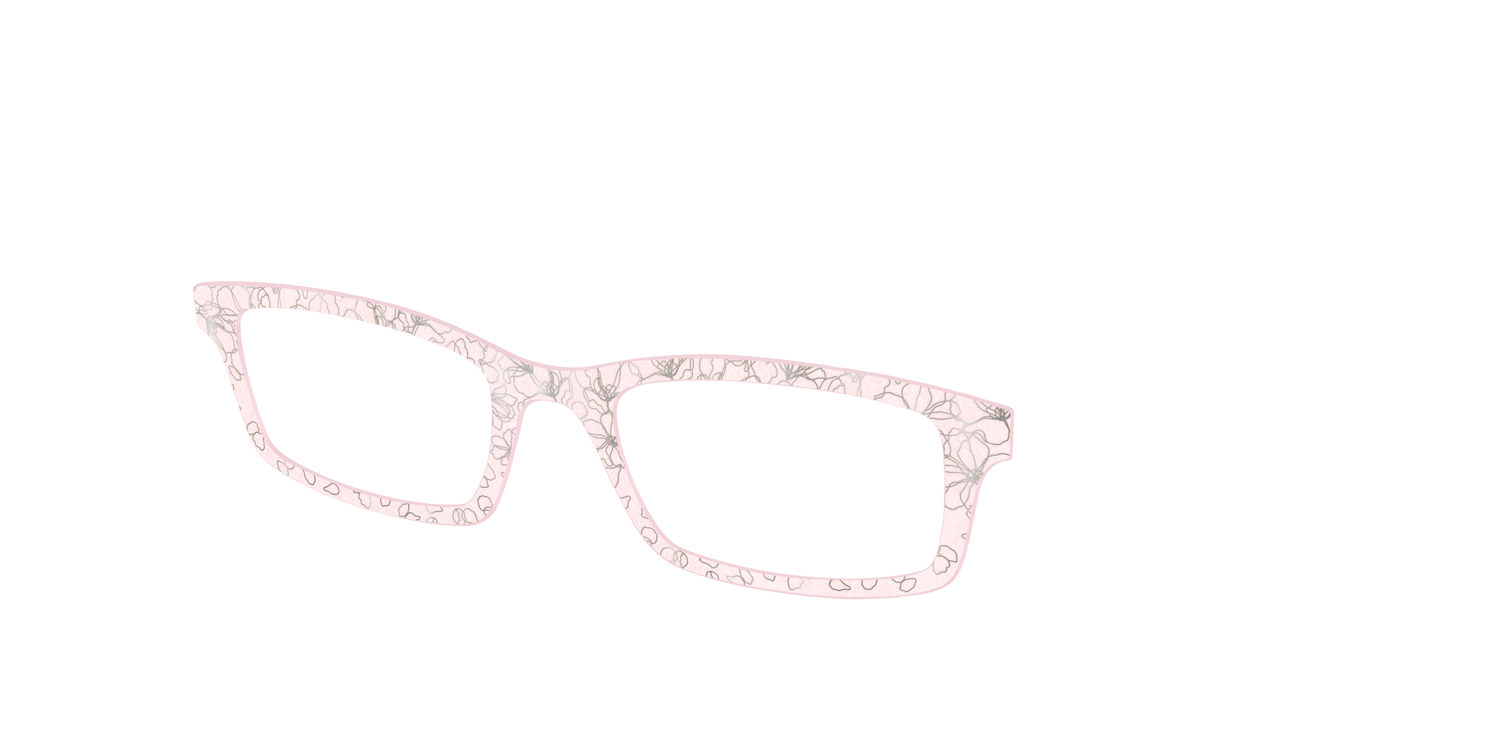 The Pink Shimmer Petals with Silver Foil - Angle Top Image - Pair Eyewear
