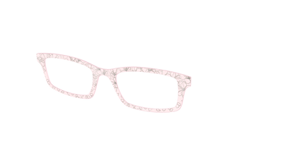 The Pink Shimmer Petals with Silver Foil - Angle Top Thumbnail - Pair Eyewear