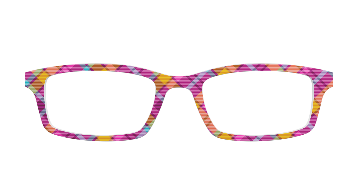 The Playful in Pink Plaid - Front Top Image - Pair Eyewear