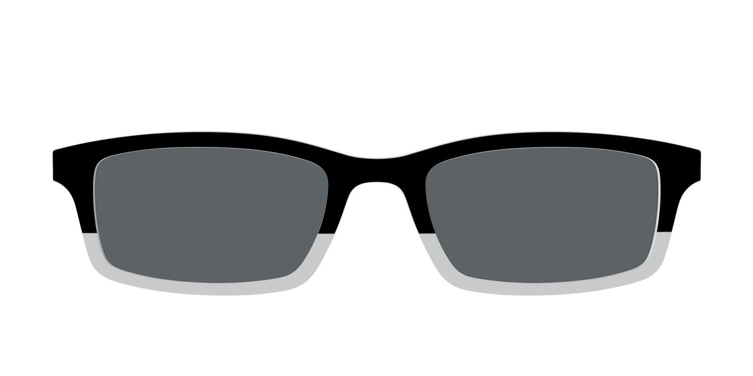 The Polarized Black to Gray Crystal Split Sun Top - Front Top Image - Pair Eyewear
