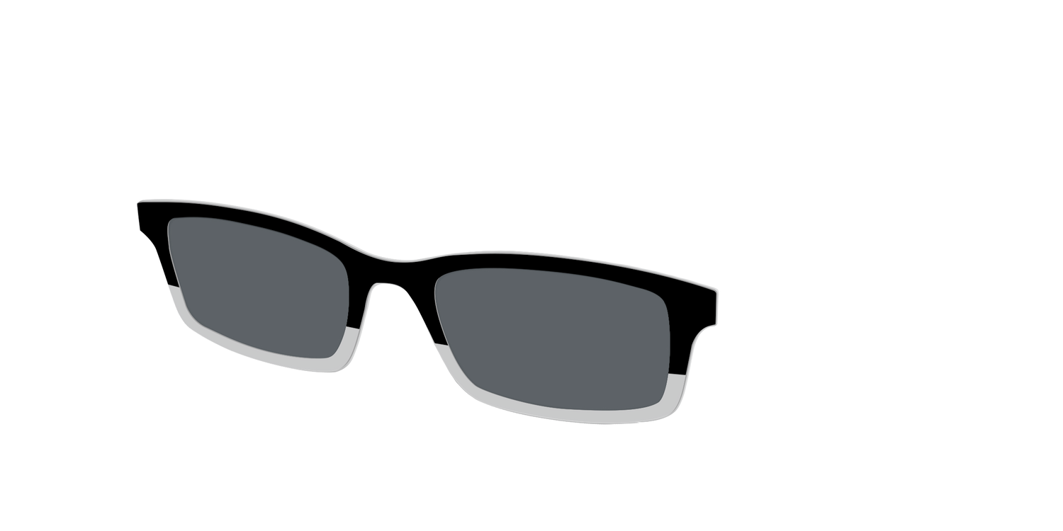 The Polarized Black to Gray Crystal Split Sun Top - Angle Top Image - Pair Eyewear