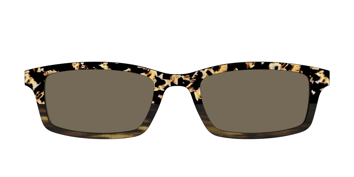 The Polarized Caramel Tortoise Horn Split Sun Top - Front Top Image - Pair Eyewear
