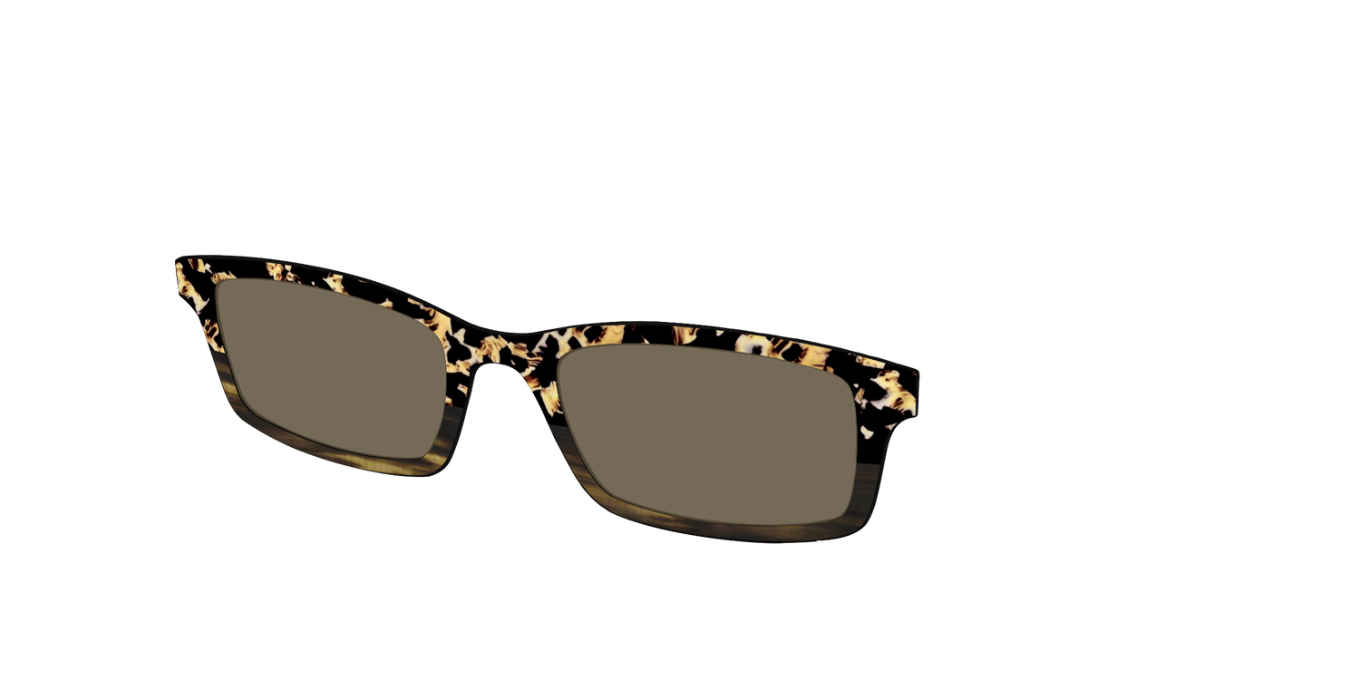 The Polarized Caramel Tortoise Horn Split Sun Top - Angle Top Image - Pair Eyewear