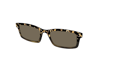 The Polarized Caramel Tortoise Horn Split Sun Top - Angle Top Thumbnail - Pair Eyewear
