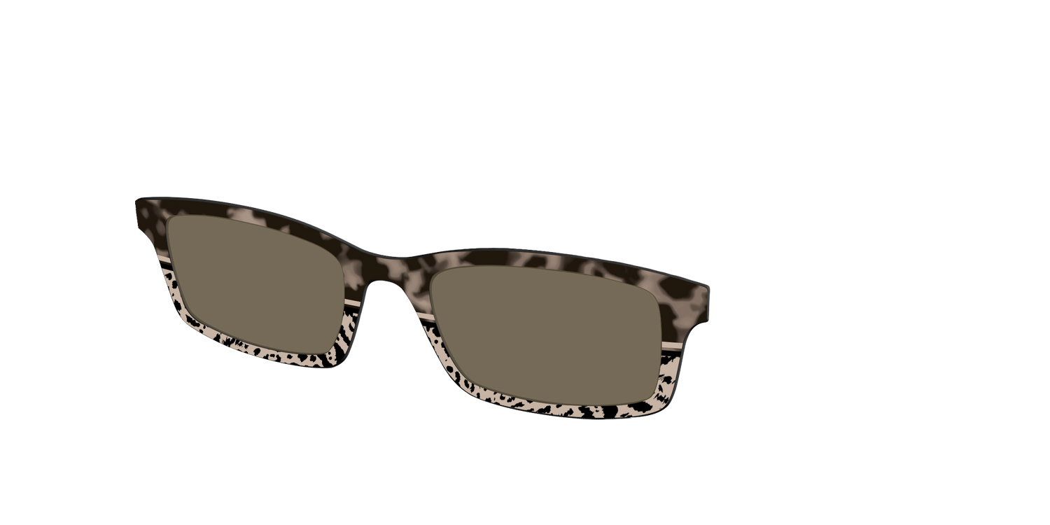 The Polarized Ink Blot Tortoise Split Sun Top - Angle Top Image - Pair Eyewear