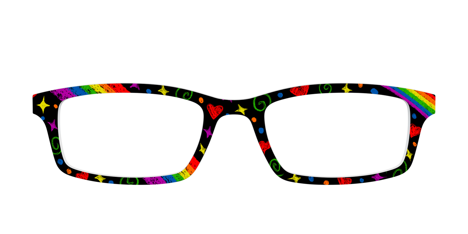 The Rainbow Chalk Doodles - Front Top Image - Pair Eyewear