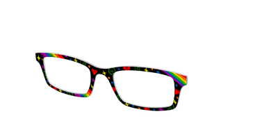 The Rainbow Chalk Doodles - Angle Top Thumbnail - Pair Eyewear