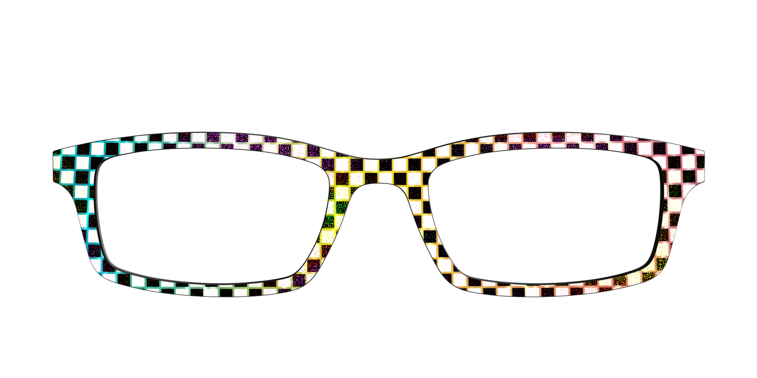 The Rainbow Foil Check - Front Top Image - Pair Eyewear