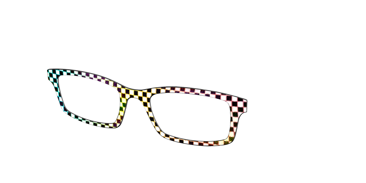 The Rainbow Foil Check - Angle Top Image - Pair Eyewear