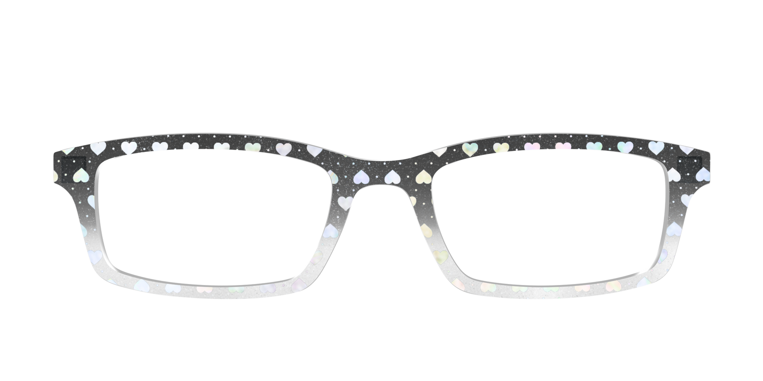 The Rainbow Foil Hearts Gradient Crystal - Front Top Image - Pair Eyewear