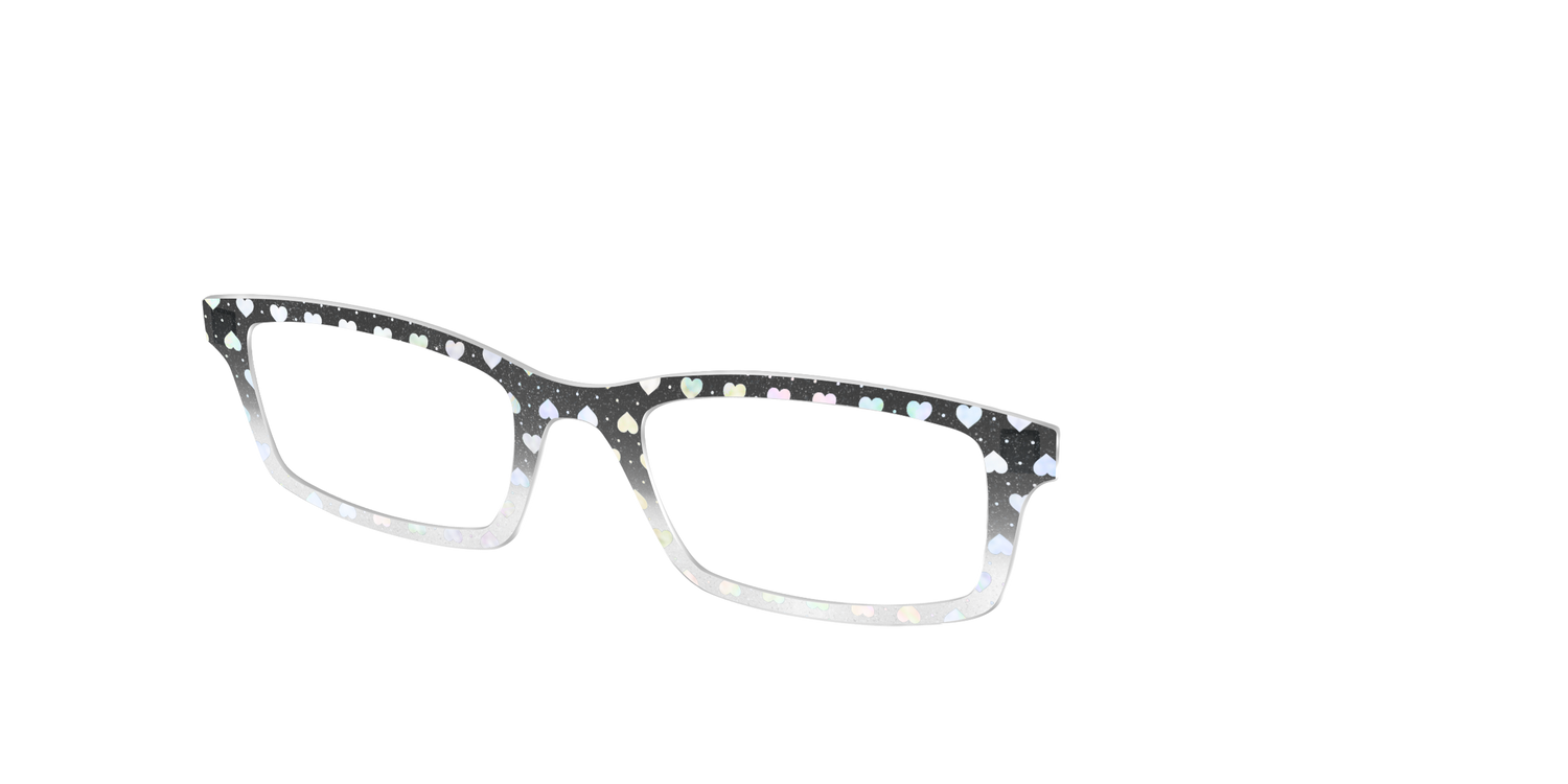 The Rainbow Foil Hearts Gradient Crystal - Angle Top Image - Pair Eyewear
