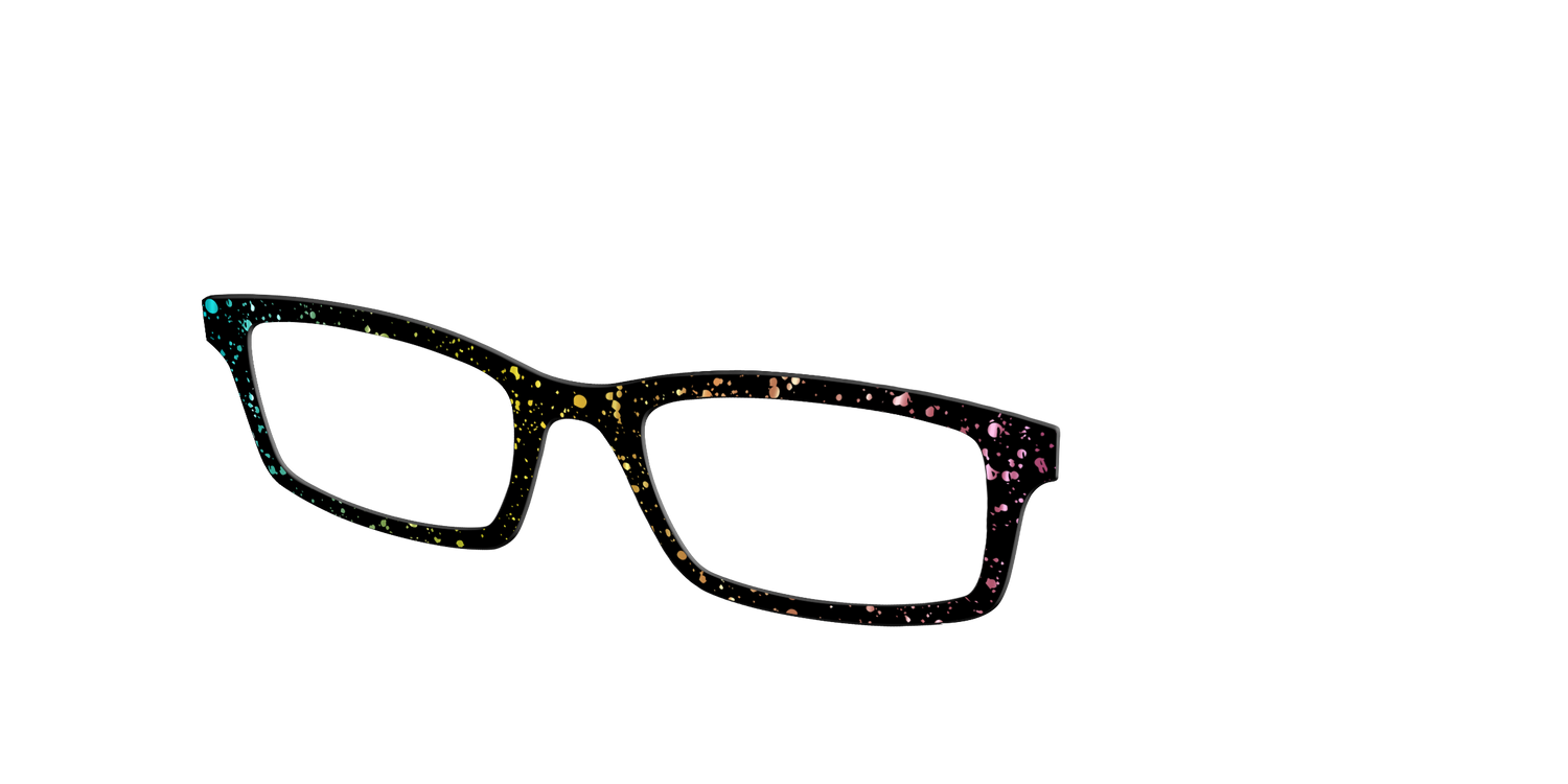 The Rainbow Foil Splatter - Angle Top Image - Pair Eyewear