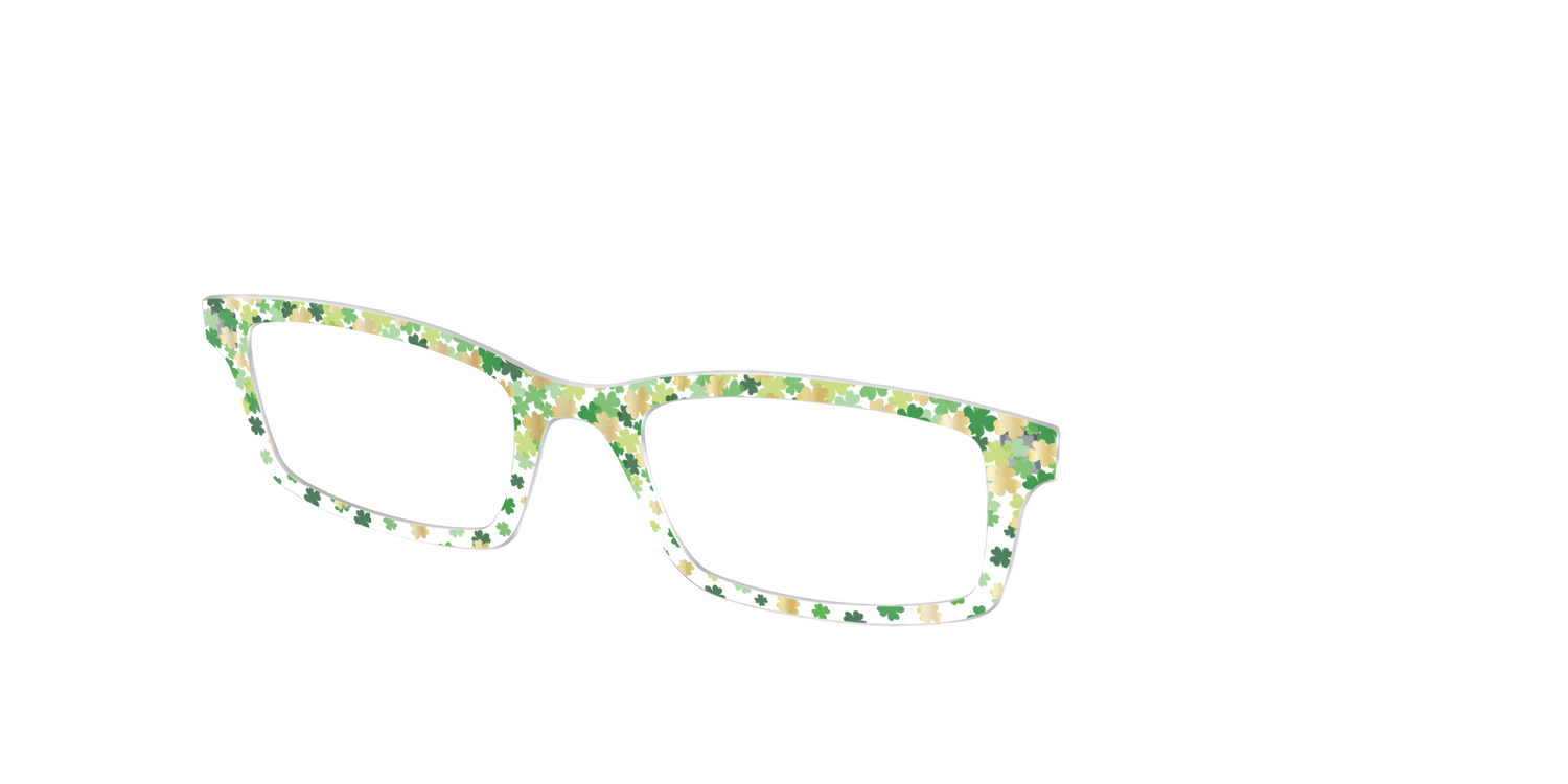 The Shamrock Foil Confetti Crystal - Angle Top Image - Pair Eyewear