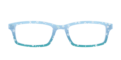 The Sky Blue Crystal with Daisy Glitter - Front Top Thumbnail - Pair Eyewear